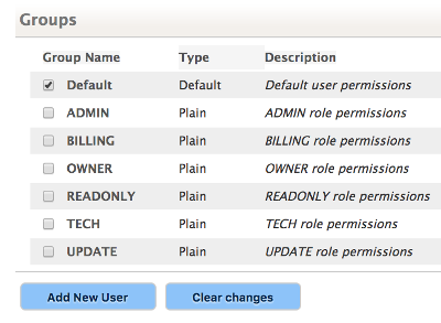 Add new user groups form