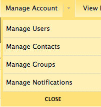 Manage Account menu