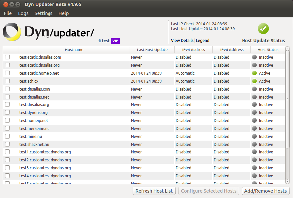 Figure 9: Hosts configured and updated.