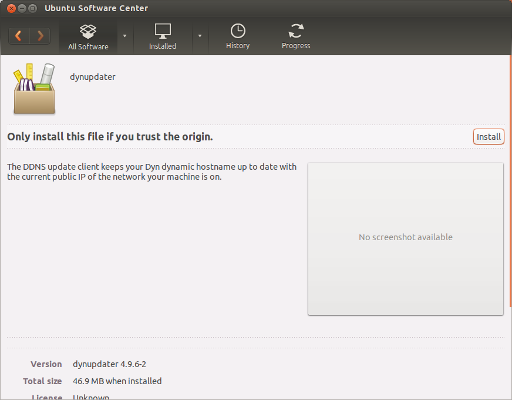 Figure 2: Installing via the Ubuntu Software Center.