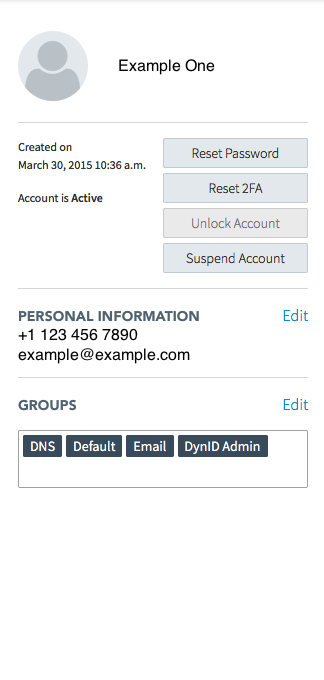 DynID Portal User Account